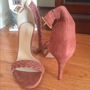 BCBG brown suede heels